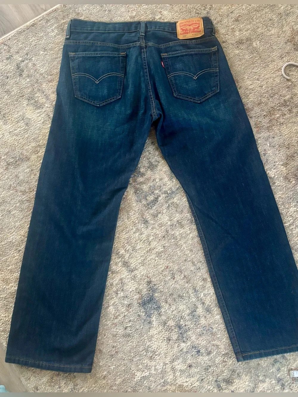 Levi Strauss & Co Men's Dark Blue Straight-Leg Jeans 33 30